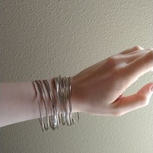 Set of 6 gorjana sterling silver bangles